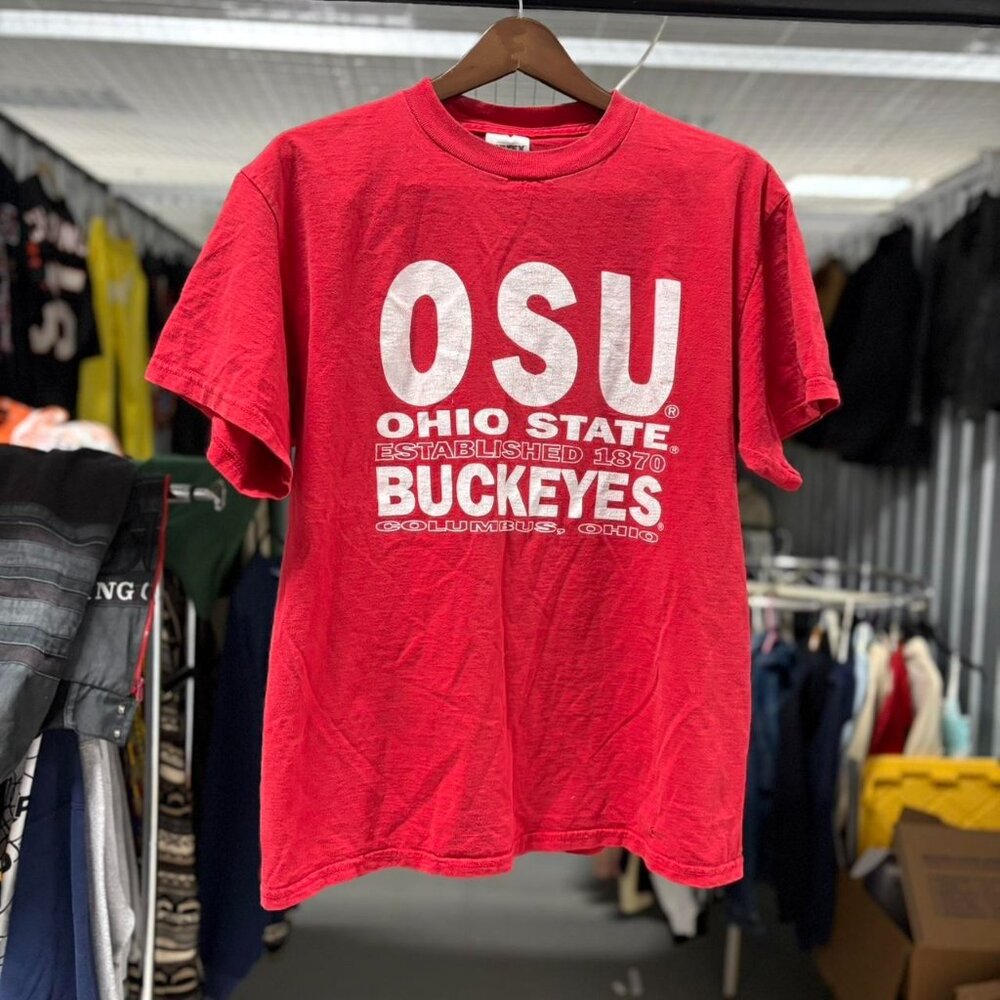 Vintage y2k Ohio State Buckeyes red and white t-shirt